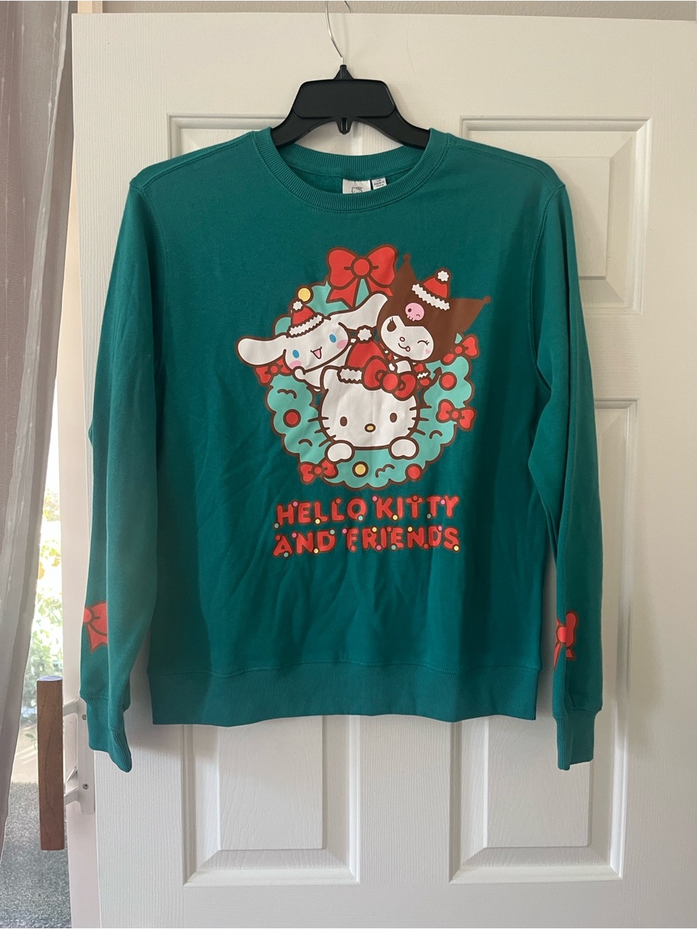 LG Teal Hello Kitty & Friends sweater’s with XL light Blue Shorts